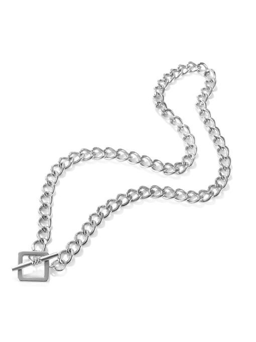 1925 Necklace [steel color] Titanium Steel Locket Vintage  Hollow Chain Necklace